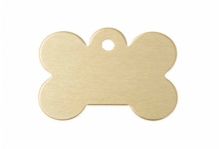 Aluminium Dog Bone ID Tag - Gold