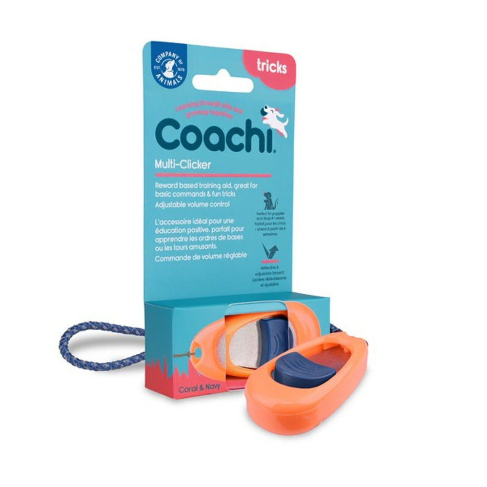 Coachi Multi-Clicker - Coral & Navy Button