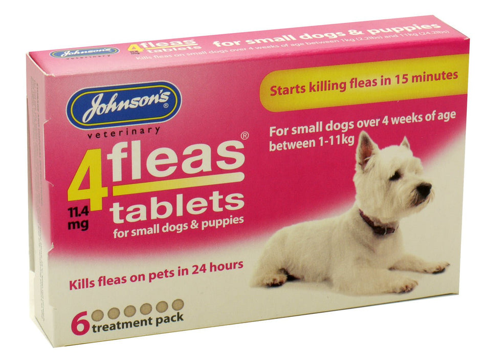 Johnson's 4Fleas Flea Tablets for Small Dogs and Puppies (1-11kg)