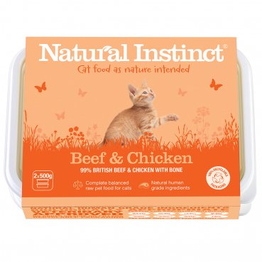Natural Instinct Beef and Chicken Cat Food 2 x 500g