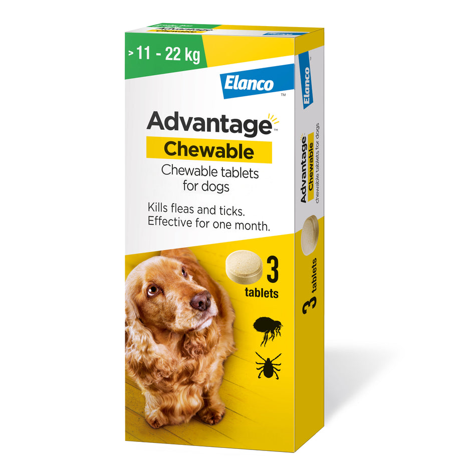 Advantage Chewable Flea and Tick Protection for Dogs 450mg