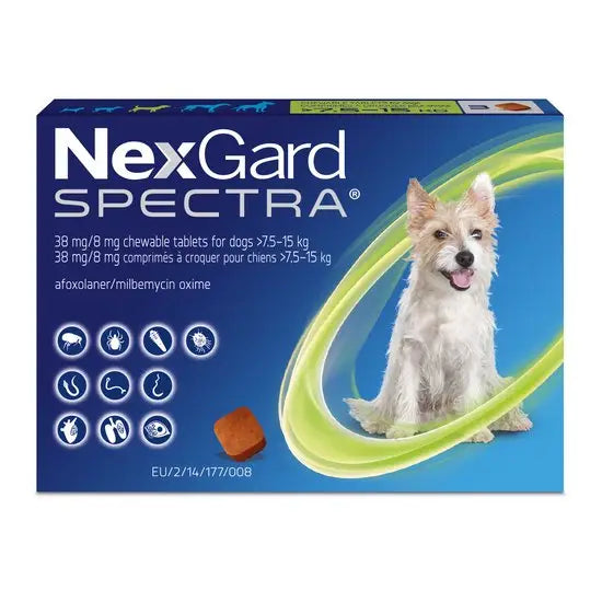 NexGard SPECTRA® Chewable Tablets for Medium Dogs (7.5kg-15kg)