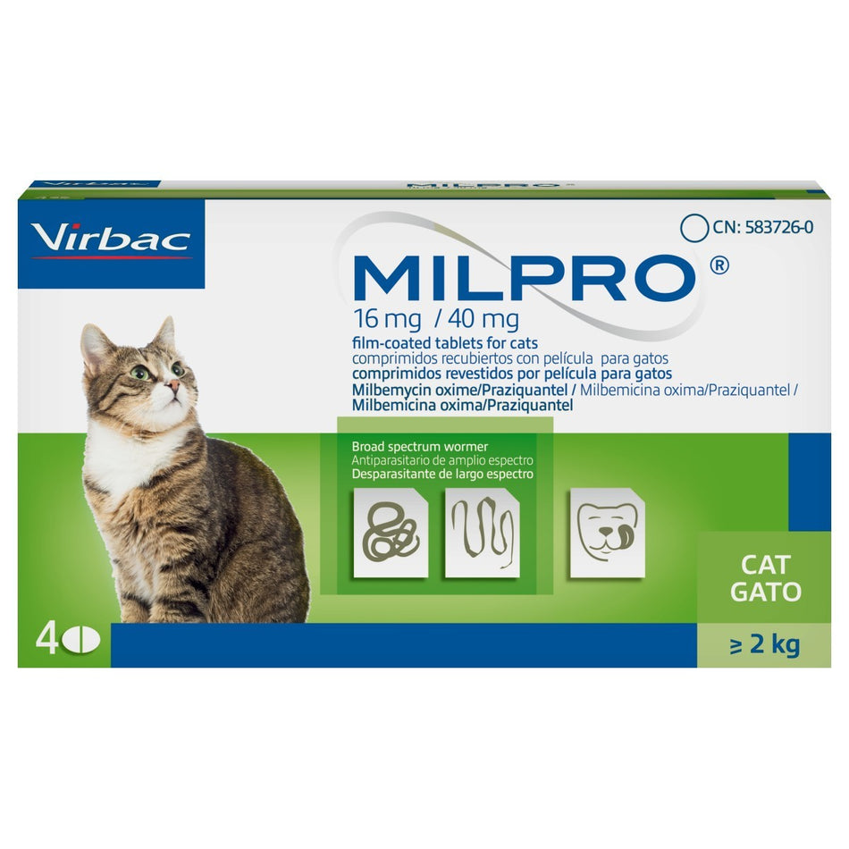 Milpro 16mg/40mg Worming Tablets for Cats
