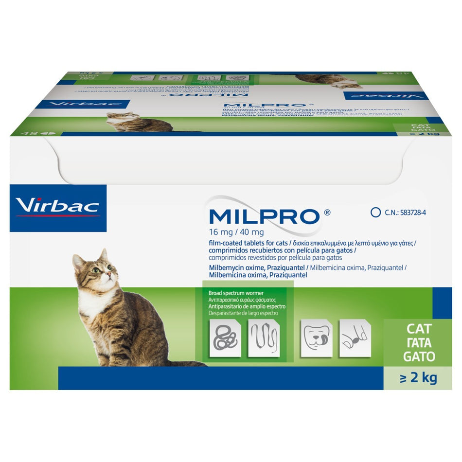 Milpro 16mg/40mg Worming Tablets for Cats
