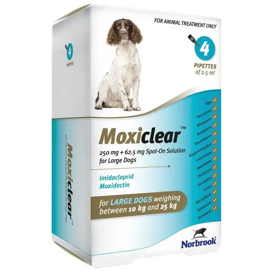 Moxiclear Spot-On Solution for Large Dogs 250mg + 62.5mg (10kg-25kg)