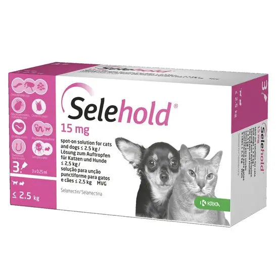 Selehold® Spot-On Solution for Puppies and Kittens 15mg (up to 2.5kg)