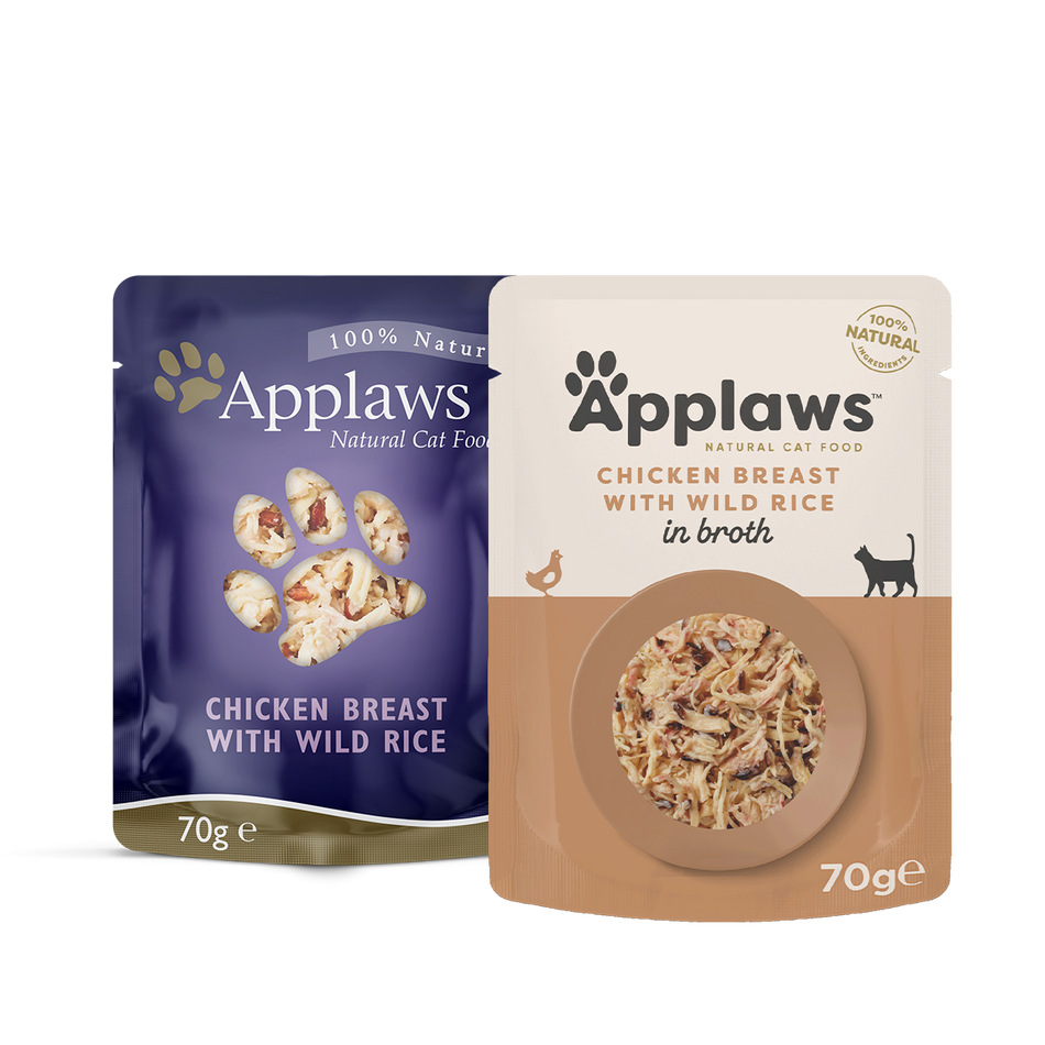 Applaws Chicken Breast with Rice in Broth Cat Pouches 70g