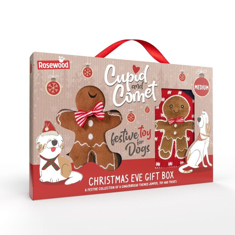 Cupid & Comet Christmas Eve Gift Box for Dogs - Medium 