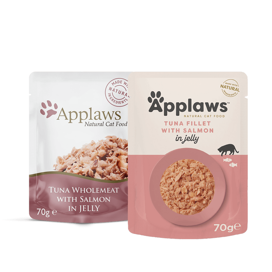 Applaws Tuna Fillet with Salmon in Jelly Cat Pouches 70g