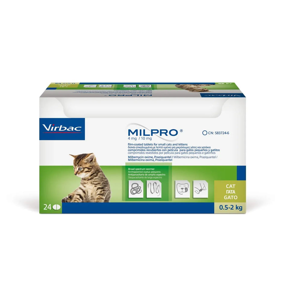Milpro 4mg/10mg Worming Tablets for Small Cats and Kittens