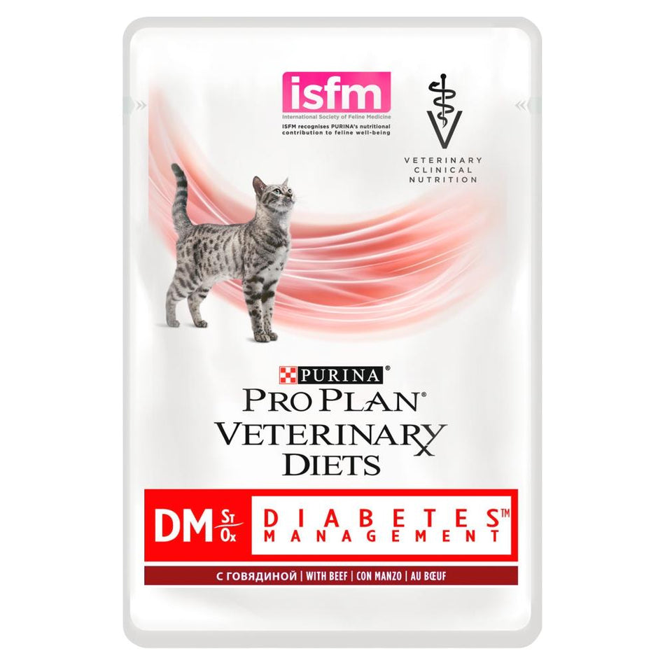 PURINA® PRO PLAN® DM Beef Wet Cat Food – Diabetes Management - 10 × 85g