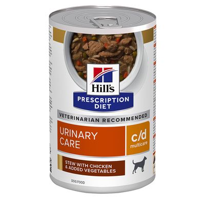 Hill's Prescription Diet C/D Multicare Urinary Care Wet Dog Food Chicken Stew 370g can
