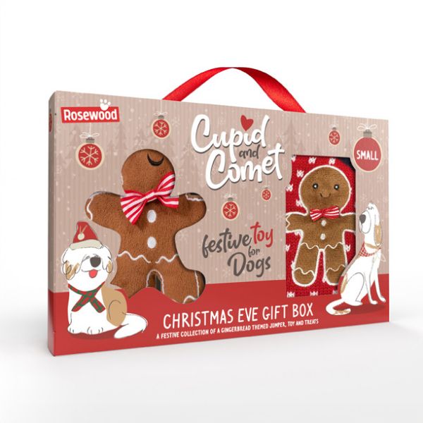 Cupid & Comet Christmas Eve Gift Box for Dogs - Small 