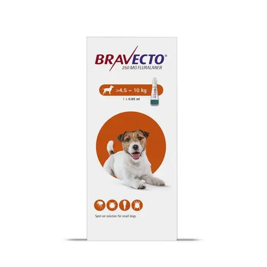 BRAVECTO® Spot-On Solution for Small Dogs 250mg (4.5kg-10kg)