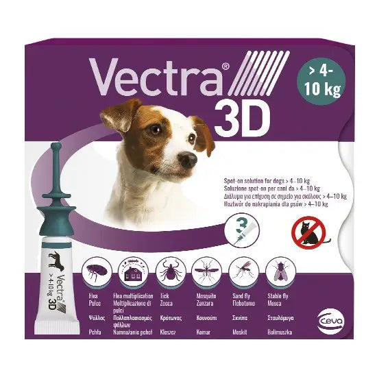 Vectra® 3D Spot-On Flea and Tick Treatment for Small Dogs (4kg-10kg)
