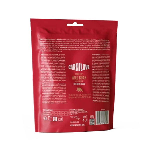 Carnilove Wild Boar with Rosehips Dog Treats 200g