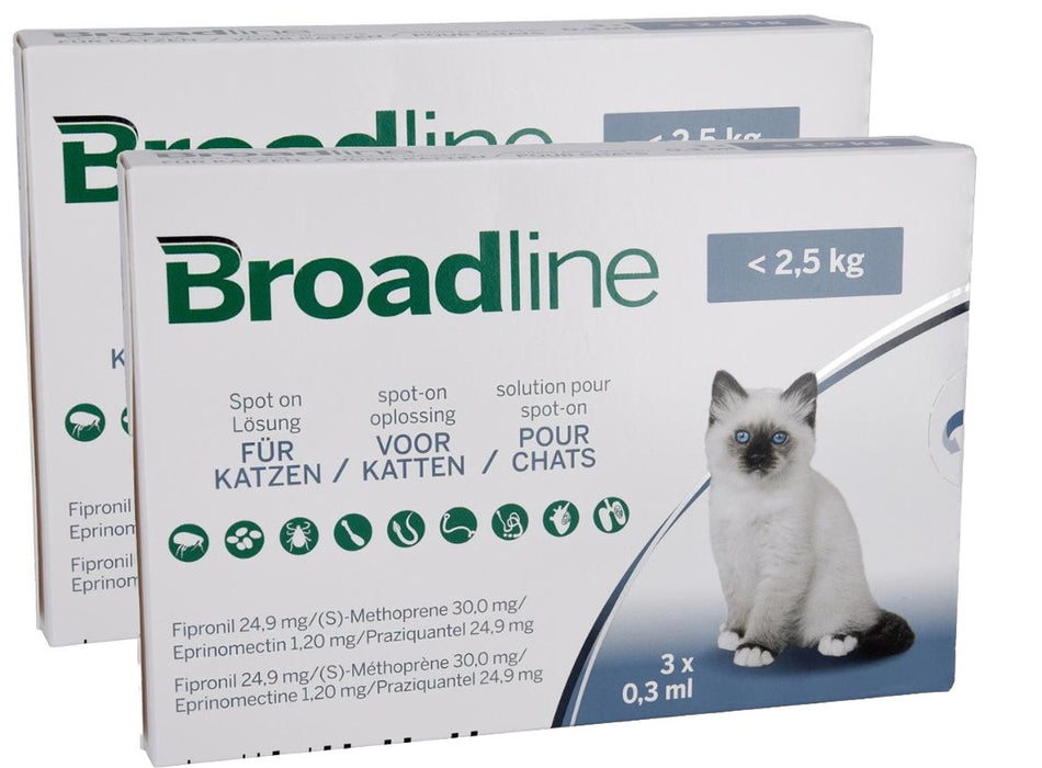 Broadline® Spot-On Solution for Small Cats (Under 2.5kg) 3Packs
