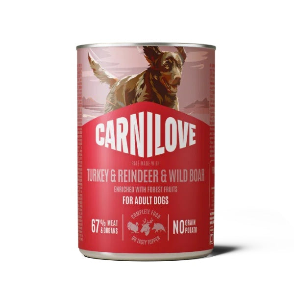 Carnilove Turkey, Reindeer and Wild Boar Cans 6x400g