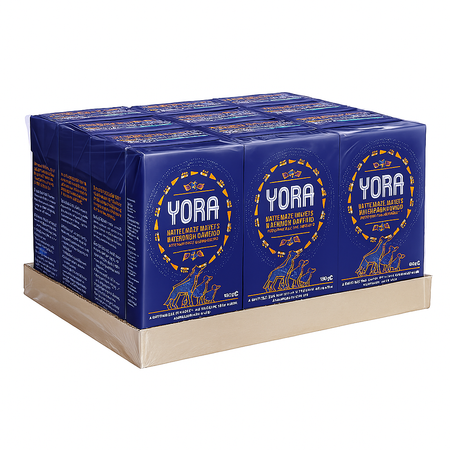 An 18-pack of Yora Nutritious Insects with Carrot & Potato wet dog food, shrink-wrapped in clear plastic with a visible cardboard tray base. 