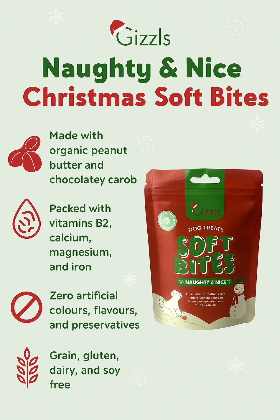 Gizzls Naughty & Nice Christmas Soft Bites 70g