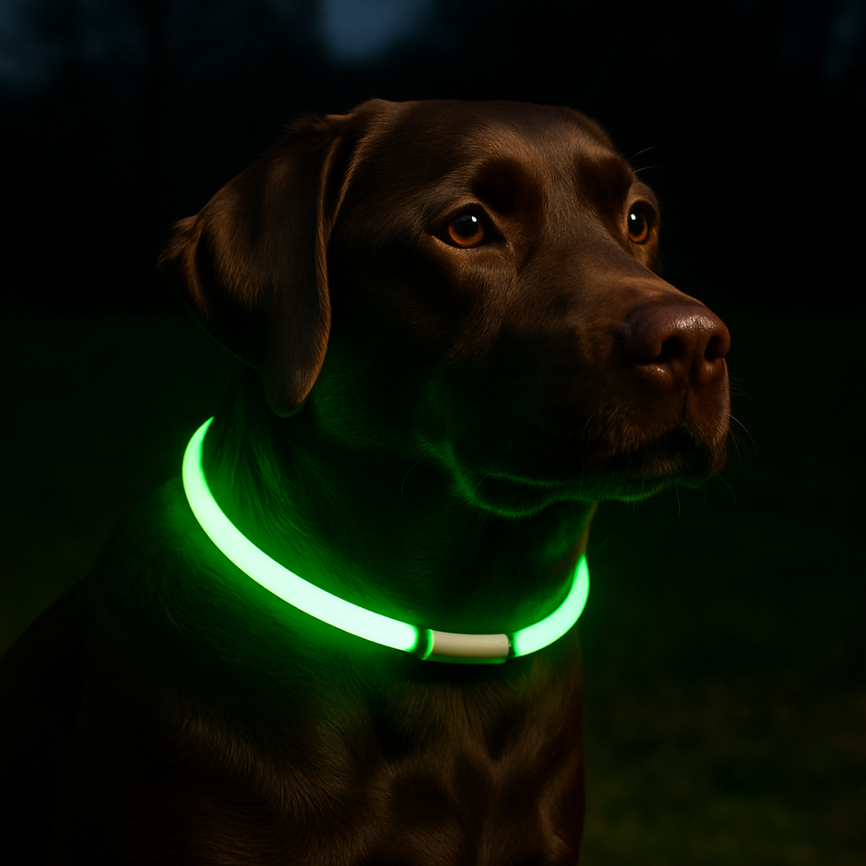 Great & Small Glow LED Rechargeable Collar Green