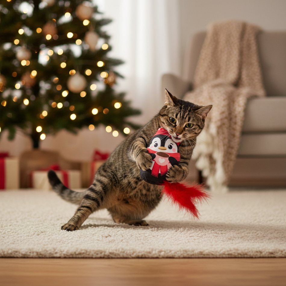 Great & Small Santa and Friends - Penguin Cat Kicker
