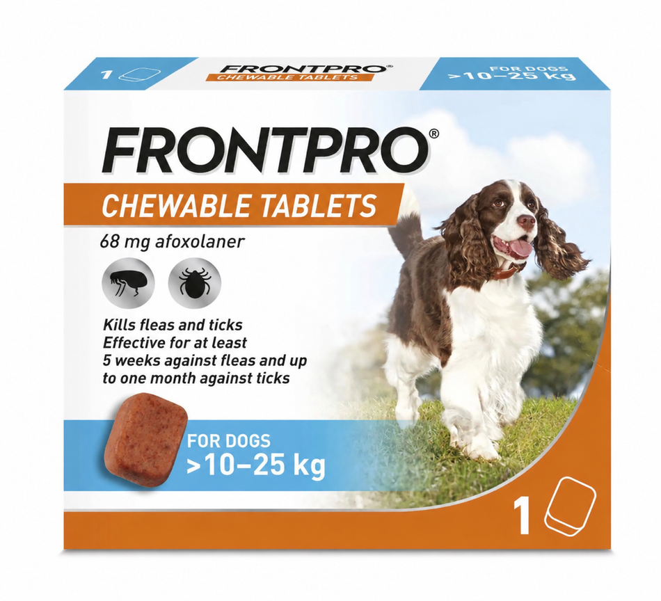FRONTPRO® 68mg chewable tablets for dogs weighing 10-25 kg