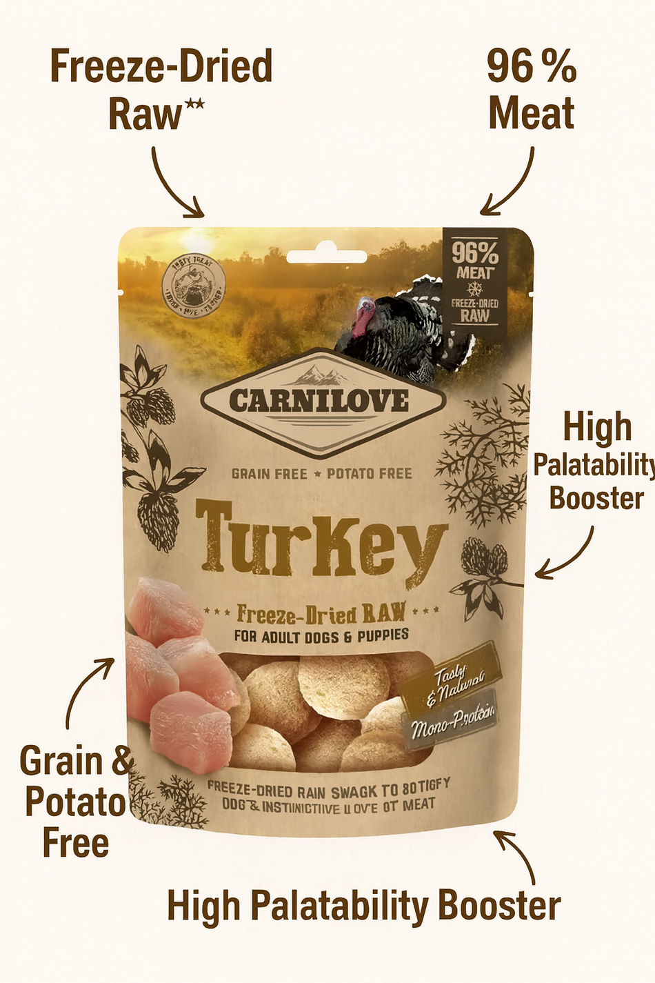 Carnilove Freeze-Dried Turkey Raw Treats 60g