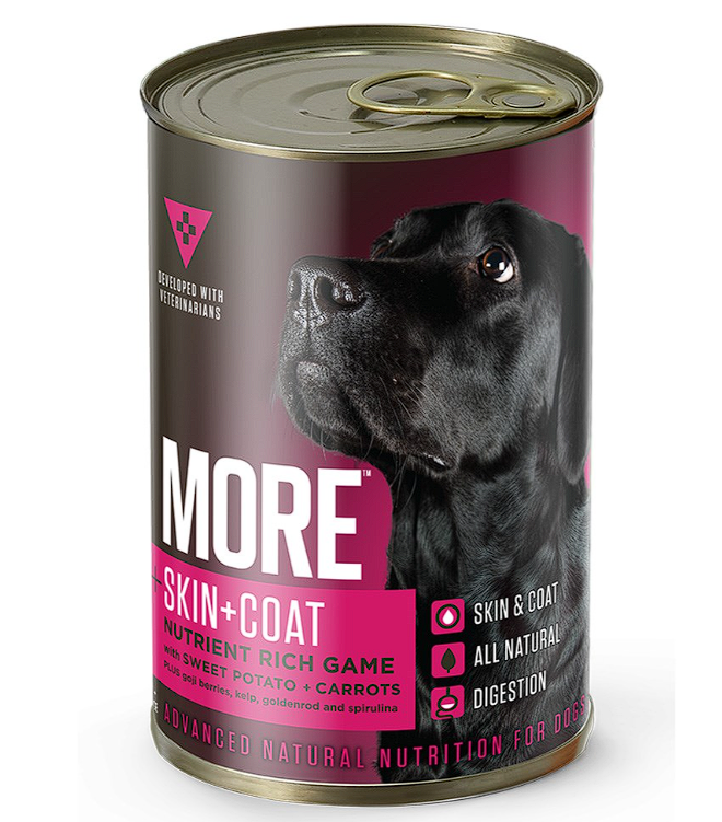 MORE Skin & Coat Support Game Wet Dog Food 400g