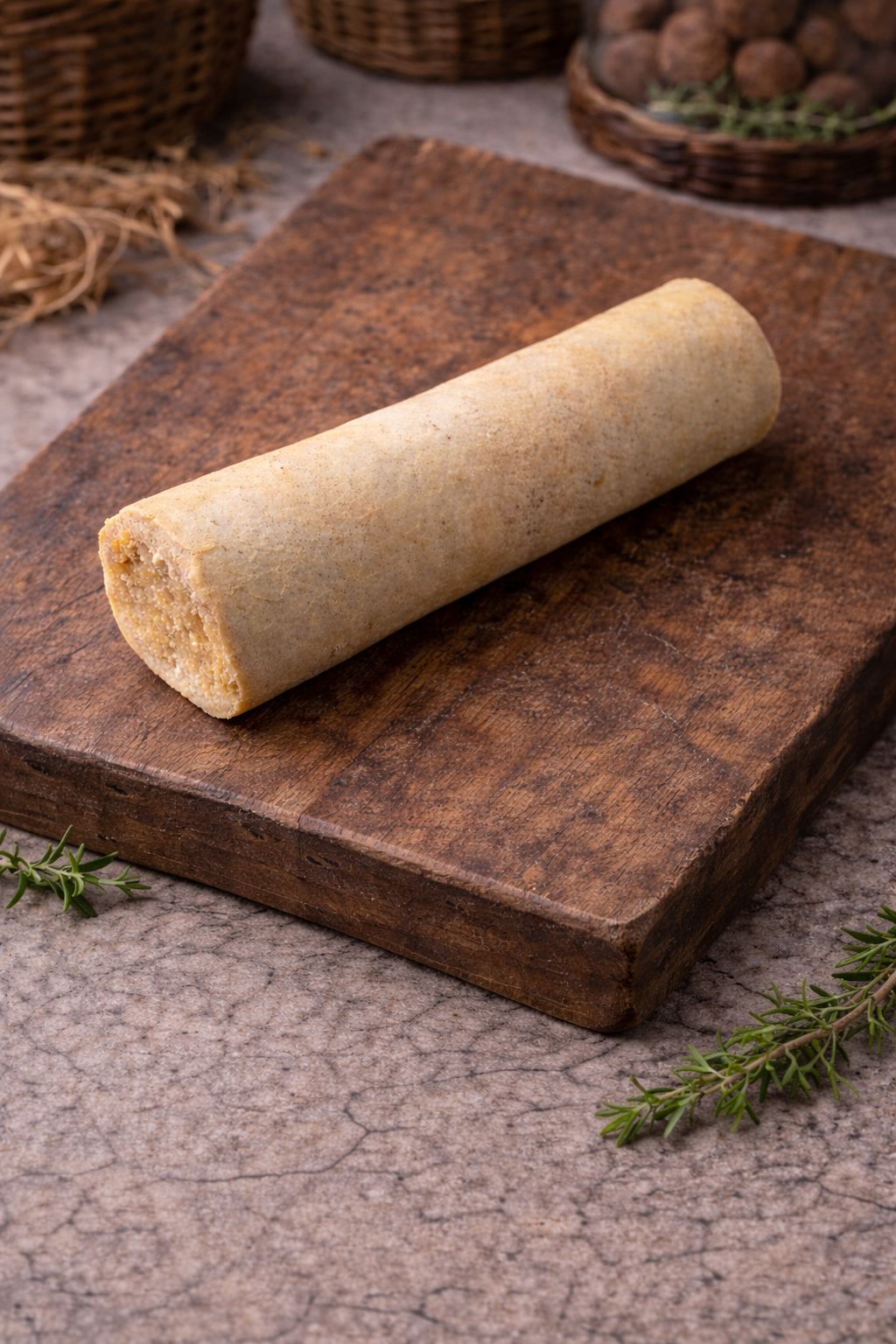 Beef Tail Dog Chew On a Board