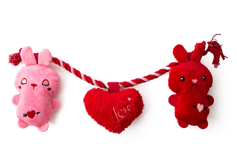 Great & Small Puppy Love Rabbits & Rope Dog Toy