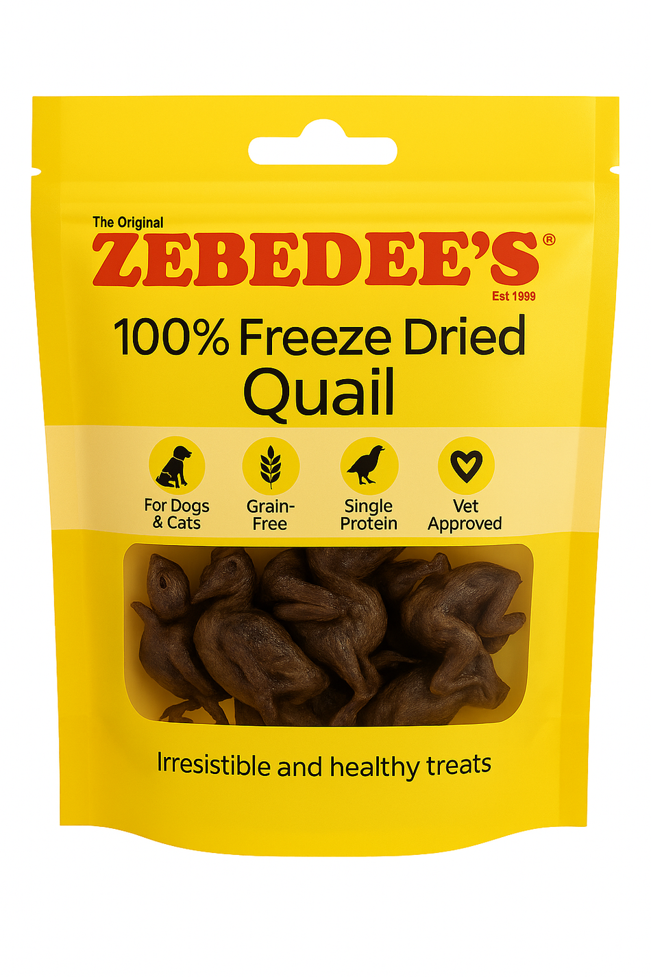 Zebedee's Freeze Dried Quail Treats for Cats & Dogs