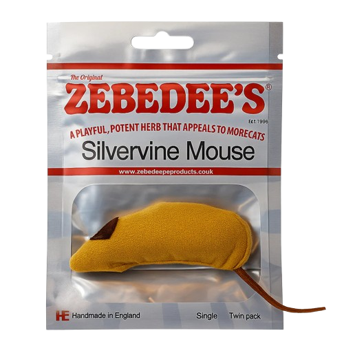 Zebedee's Silvervine Mouse packaging on a white background