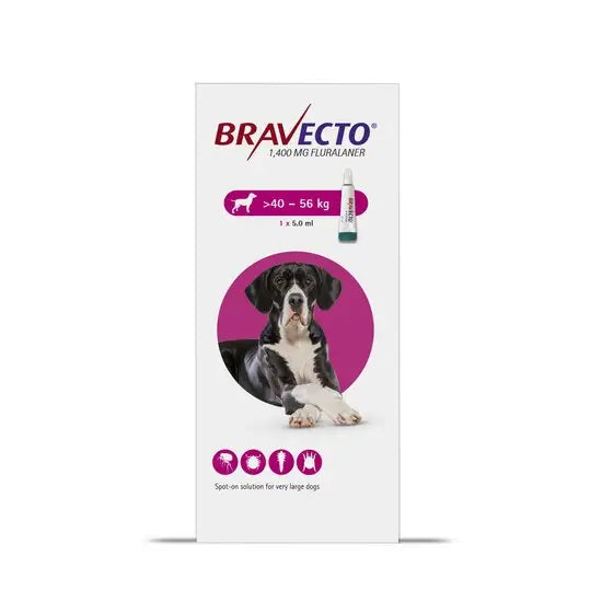 BRAVECTO® Spot-On Solution for Extra Large Dogs 1400mg (40kg-56kg)