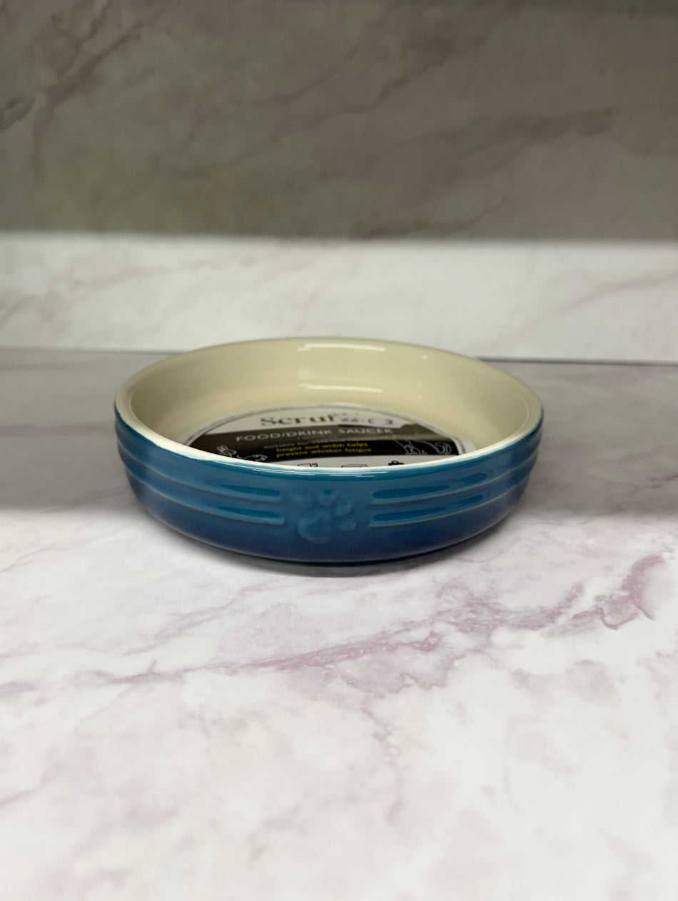 scruffs bowl food/drink saucer  13cm/5.25"  suitable for cats and reptiles height and width helps prevent whisker fatigue