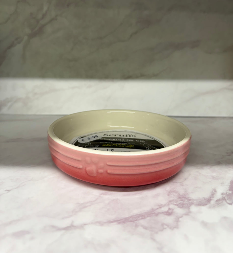 scruffs bowl food/drink saucer  13cm/5.25"  suitable for cats and reptiles height and width helps prevent whisker fatigue