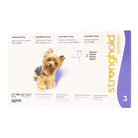 Stronghold® Spot-On Solution for Toy Dogs 30mg (2.6kg-5kg)