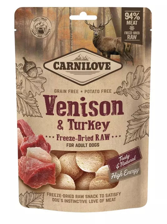 Carnilove Freeze-Dried Venison & Turkey Raw Treats 60g