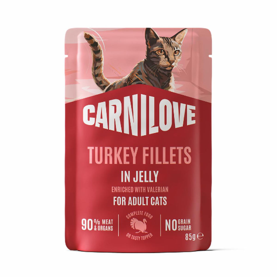 Carnilove Jelly Turkey with Valerian Cat Pouch 85g