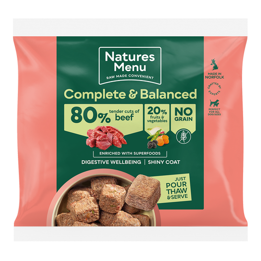 Natures Menu Complete & Balanced 80/20 Beef Nuggets 1kg