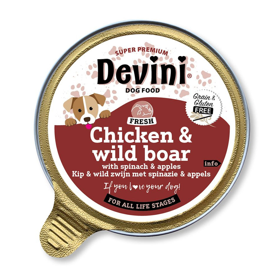 Devini Chicken & Wild Boar Wet Dog Food x 12