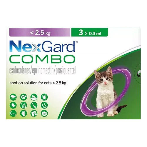 NexGard® Combo Spot-On Solution for Small Cats (Under 2.5kg) 3Packs