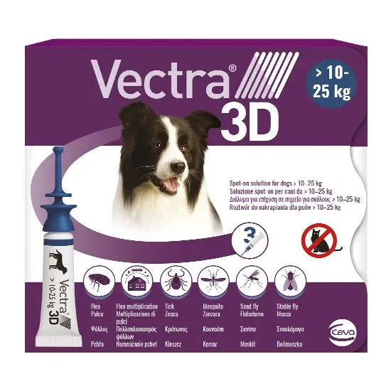 Vectra® 3D Spot-On Flea and Tick Treatment for Medium Dogs (10kg-25kg)