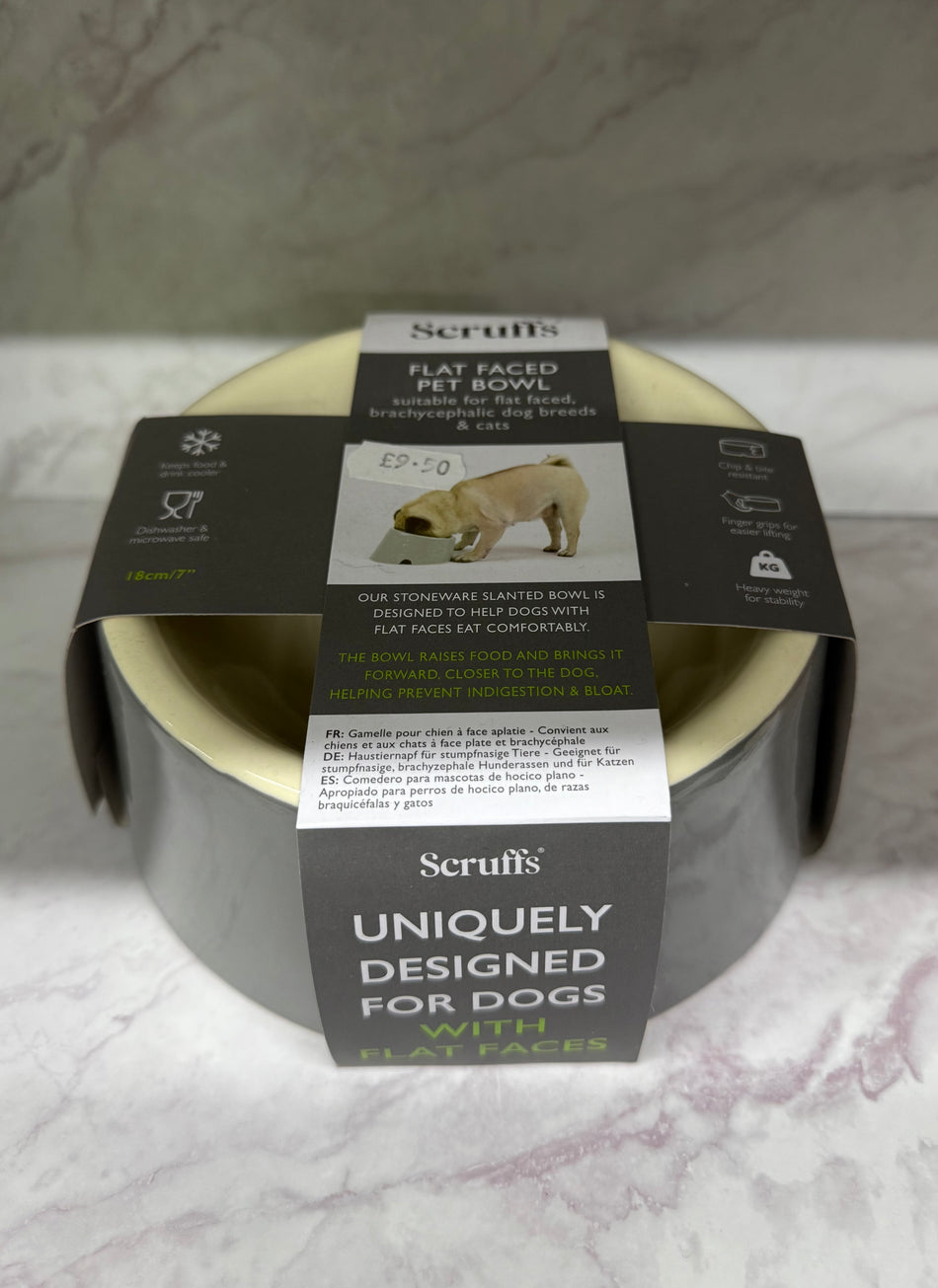 scruffs bowl flat faced pet bowl  suitable for flat faced brachycephalic dog breeds and cats