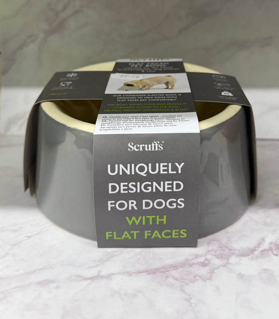 scruffs bowl flat faced pet bowl  suitable for flat faced brachycephalic dog breeds and cats