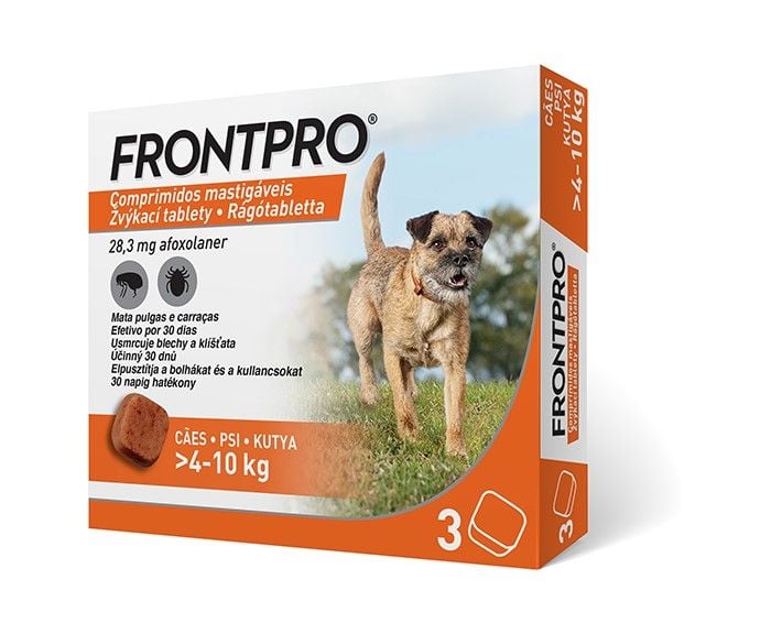 FRONTPRO® 28.3mg chewable tablets for dogs weighing 4–10 kg