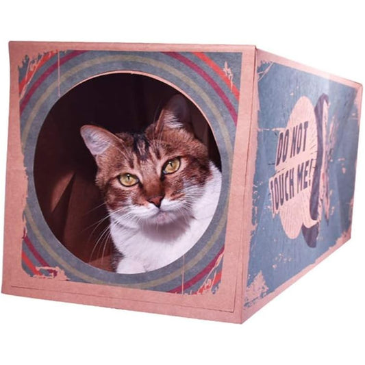 Hide and Seek Foldable Kraft Paper Cat Tunnel