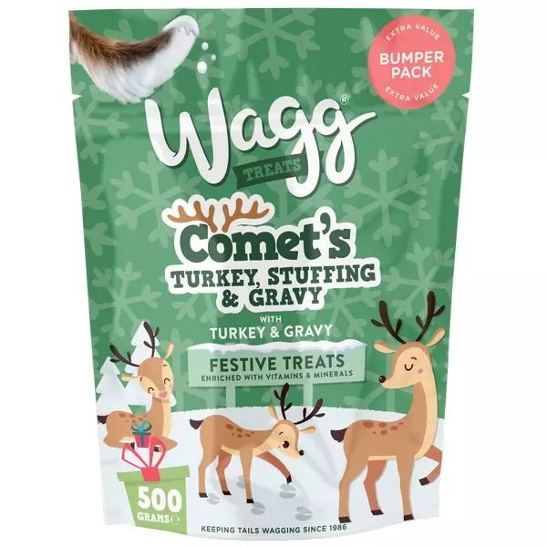 Wagg Comet's Turkey Stuffing and Gravy Festive Dog Treats 500g 