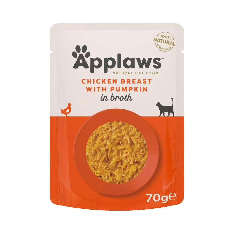 Applaws Chicken Breast with Pumpkin in Broth Cat Pouches 70g
