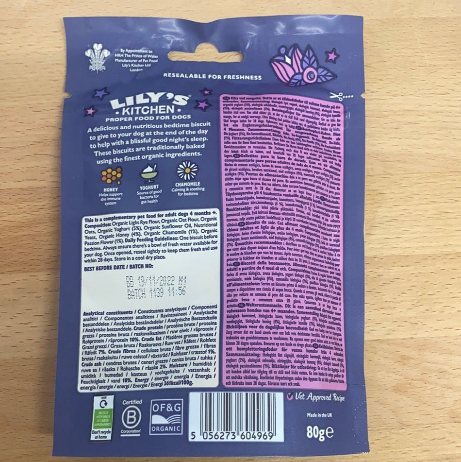 Lilys Kitchen Bedtime Biscuits for Dogs 80g